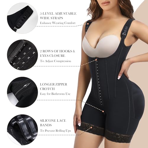 YIANNA Fajas Colombianas Moldeadoras Shapewear Tummy Control Body Shaper Postpartum Butt Lift Compression Garment with Bones3