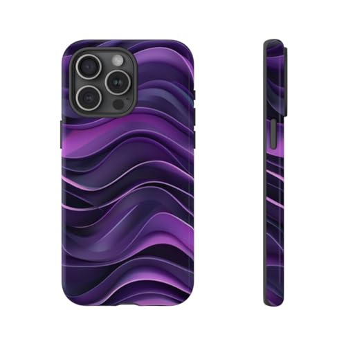 Coque rigide brillante iPhone 15 Pro Max anti rayures motif vague