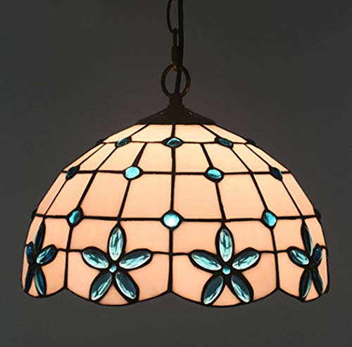 Droplight vitrail jaune haut de gamme style 12 pouces fleur lilas