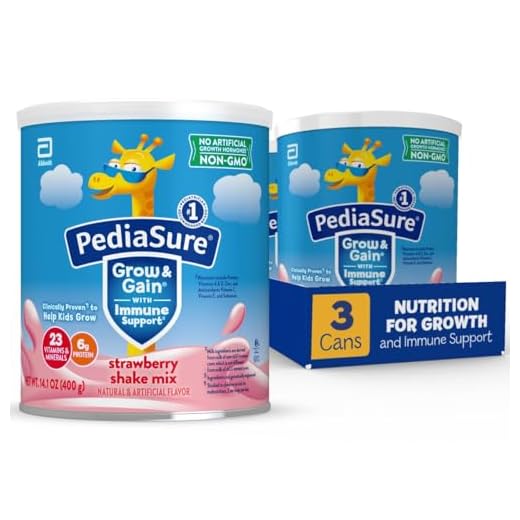 PediaSure Grow & Gain Non-GMO and Gluten-Free Shake Mix Powder, Nutritional Shake For Kids, With Protein, Probiotics, DHA, Antioxidants*, and Vitamins & Minerals, Strawberry (24 servings – 3 cans)