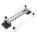 MICTUNING 24 Terminal Bus Bar Kit Cover Dual Row Ground Distribution Block - Car Boat Marine Power Distribution Terminal Block with 24 Screws and 4 Studs