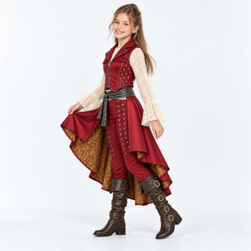 KICILVS Girls Villain Pirate Princess Hazel 4-Piece Outfit - image 6