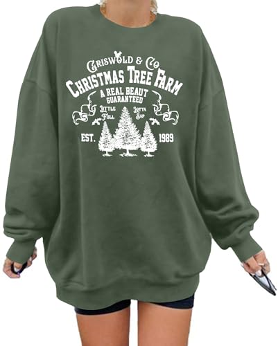 Christmas Sweatshirt Women Oversized Merry and Bright Sequin Shirt Xmas Gift Sweaters Christmas Vacation Long Sleeve Tops