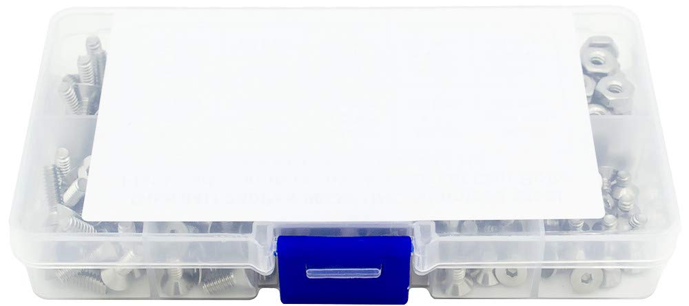 Juego de 220 tornillos de cabeza plana de acero inoxidable #6-32 UNC con cabeza plana avellanada hexagonal, tornillos surtidos, #6-32 x 3/16" 1/4" 5/16" 3/8" 1/2" 5/8" 3/4" 7/8" cm 2,5 cm cm