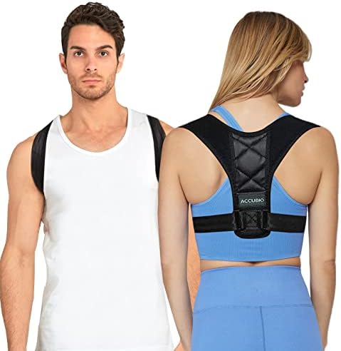 ACCUBIO Posture Corrector Women and Men, Back Brace Support, Breathable Adjustable Back Straightener Posture Corrector, Pain Relief for Neck, Shoulder, Clavicle and Back (Regular)