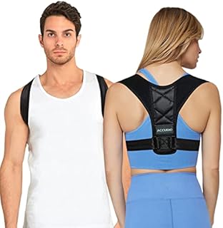 ACCUBIO Posture Corrector Women and Men, Back Brace Support, Breathable Adjustable Back Straightener Posture Corrector, Pain Relief for Neck, Shoulder, Clavicle and Back (Regular)