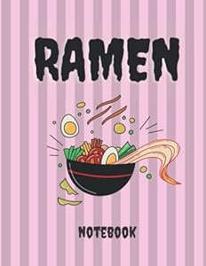 Ramen :: A notebook with ramen drawing on the cover for studying, taking notes and ideas, great for ramen lovers