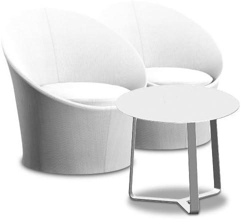 Lisbon Armchairs and Coffee Table Set Round Tex Balcony Furniture Garden Chair Set