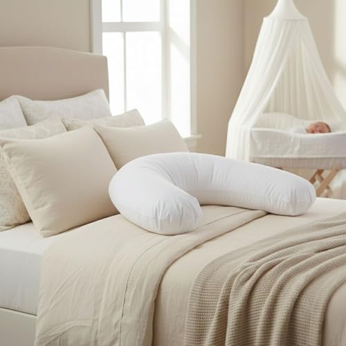 PIKOLIN Home   Almohada de Embarazada para Dormir de Lado, Cojín Lactancia, En Forma de C   Adecuada para Maternidad y Lactancia   Certificado Oeko Tex y Funda de Algodón Antiácaros