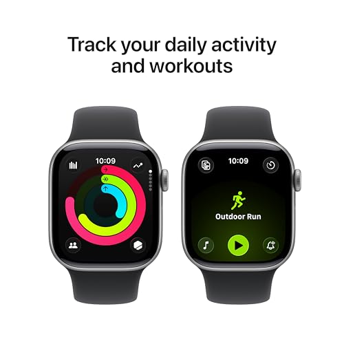Image of Apple Watch Series 11 [GPS + Cellular 42mm] Smartwatch with Space Gray Aluminum Case with Black Sport Band - S /M. Sleep Score, Fitness Tracker, Health Monitoring, Always-On Display, Water Resistant