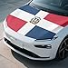 Dominican Republic Flag Car Hood Cover 4X5 Ft Polyester Spandex Elastic Fabrics, Universal Fit for Car, SUV, or Van