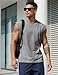 QOSOQ Mens Gym Tank Tops Sleeveless Shirts Cut Off Quick Dry Muscle Shirt Running Beach Loose Fit Tee Green