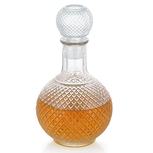 Listado de Licoreras de vidrio, tabla con los diez mejores. 47 MDLUU Decantador de vidrio con tapón hermético, botella de decantador de licor de 1000 ml para vino, whisky, brandy, vodka (esfera)
