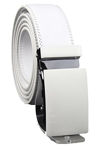 Xhtang Men's Solid Buckle with Automatic Ratchet Leather Belt 35mm Wide 1 3/8