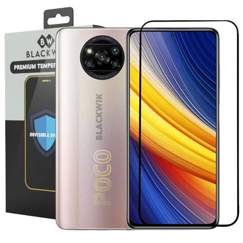 Image of Blackwik Tempered Glass for Xiaomi Poco F3 / Poco F3 GT /Poco F4 / Poco F4 GT /Poco X3 / Poco X3 Pro /Poco X4 Pro with Edge-To-Edge Protector Coverage | Easy Installation Kit (Black)