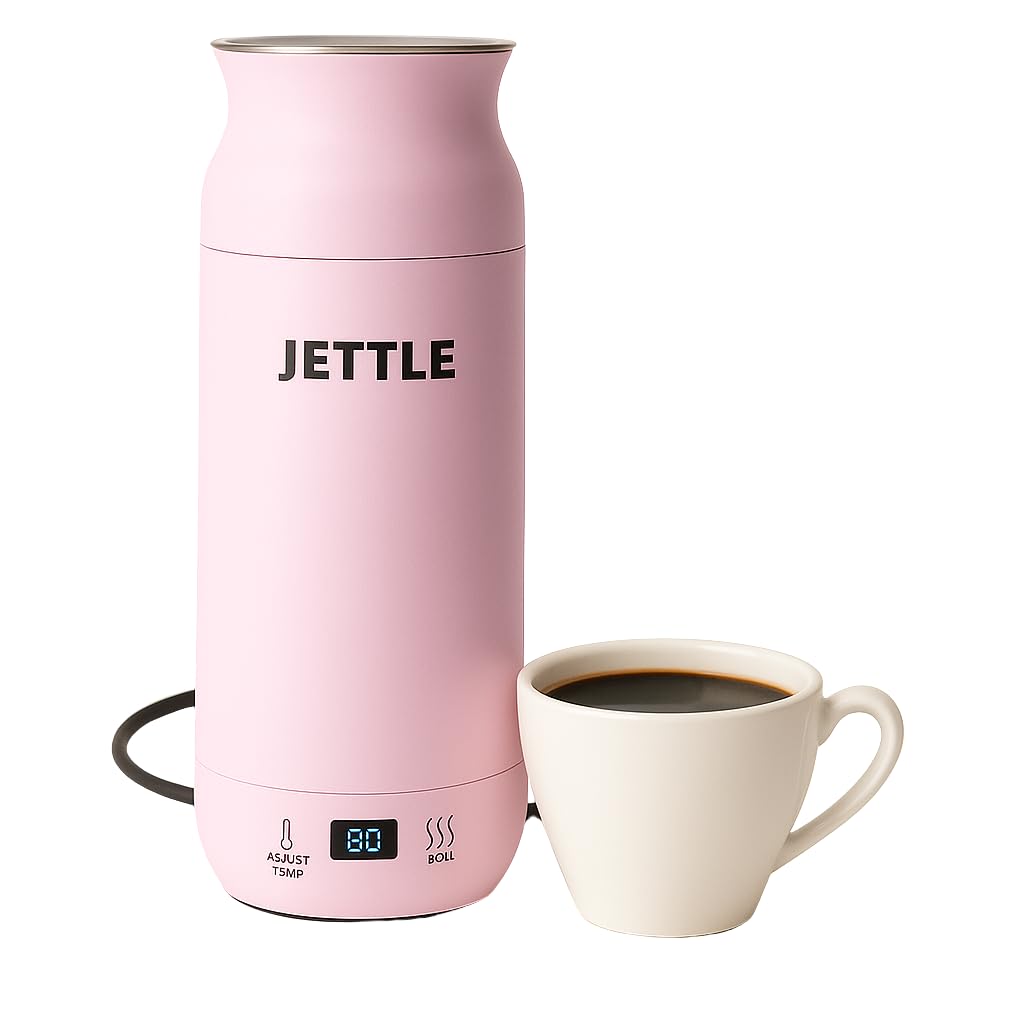Electric Kettle - Travel Portable Heater for Coffee Tea Milk Soup - Stainless Steel Travel Water Boiler tea pot with Temperature Control - LED - Automatic Power Off - 450ml - Kitchen Appliance