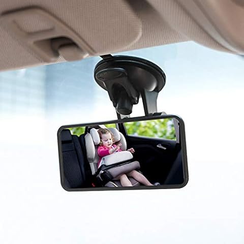 Goolsky Rear View Mirror,Baby Car Mirror Wide View Suction Cup Mirror Cover