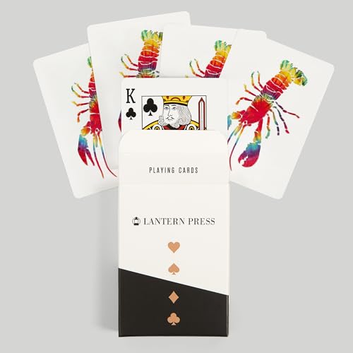 Lantern Press Lobster, Tie Dye, 52 naipes póker adultos miniatura 6