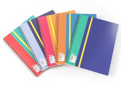 Silvine Daze 140 Page A5 Wirebound Notebooks With Durable Polyprop Covers. [Assorted Pack Of 5]