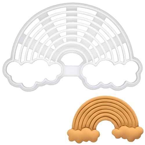 BAKERLOGY Rainbow Cookie Cutter - Detailed Biscuit Cutter Design for Baking and Crafts, Ideal on Fondant, Dough, Clay