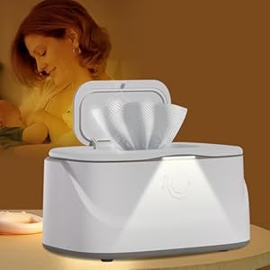 Calentador de toallitas para bebés, calentador de toallitas USB con luz LED, calentador de toallitas húmedas para bebés, 3 modos de temperatura, dispensador de toallitas húmedas para bebés, gran