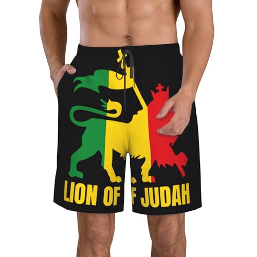 Happy Haitian Flag Day 1804 Men's Swim Trunks Beach Shorts Quick Dry Hawaiian Swimming with Pockets