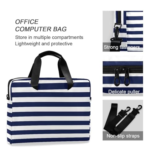 Bolso cruzado portátil para laptop 15.6" azul y blanco miniatura 6