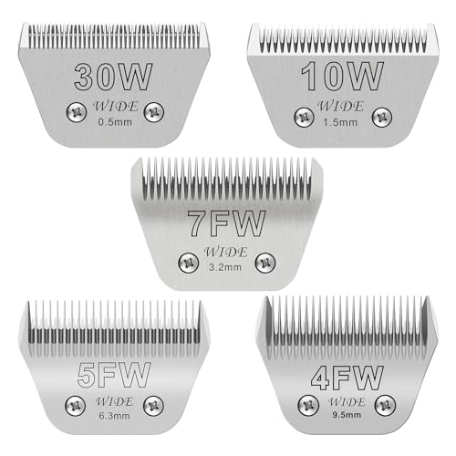 YAZIYIR Wide Pet Dog Grooming Detachable Blades Kit 5 Pack