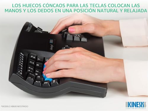 Miniatura 4 de Kinesis Advantage2 Teclado Black Top Case, Cherry Mx Quiet Red Switches, Qwerty Keycaps