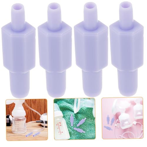 ノーブランド品 4 個 さく乳器の付属品 電動搾乳器チューブ用コネクタ 搾乳器ホース継手 ホース用電動搾乳器コネクタ チューブ用電動搾乳器アダプター ポリプロピレン Violet