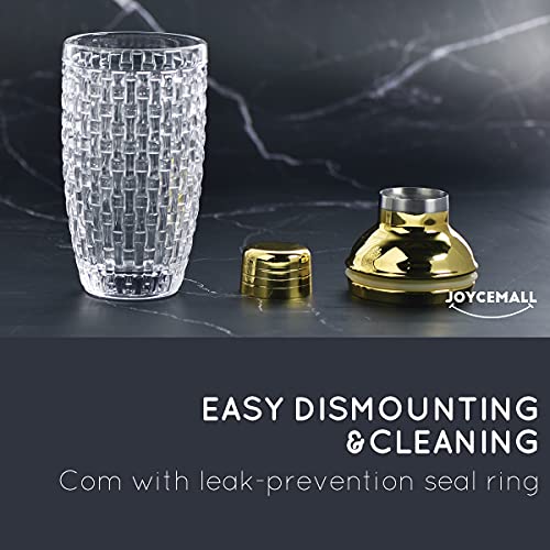 image for Glass Cocktail Shaker Kit, JOYCEMALL 13 Ounce Martini Mocktail Making 