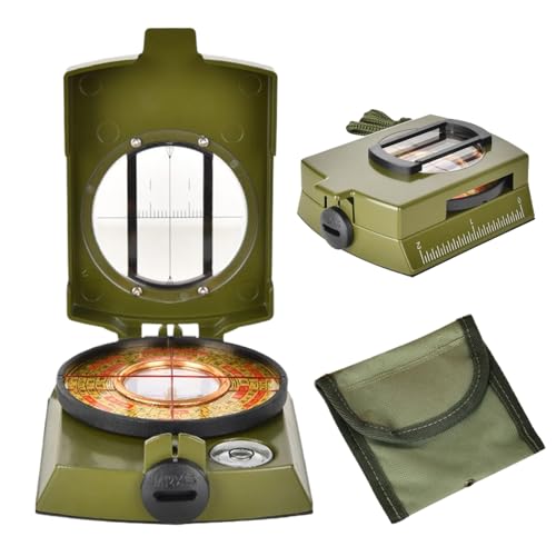Survival Compass - Equipment Tool with Lanyard & Pouch, Waterproof Map Compass for Navigation, ABS Outdoor Gear for Backpacking, Fishing, Scout, and Camping Adventures, .05x1.77 inches, 220g