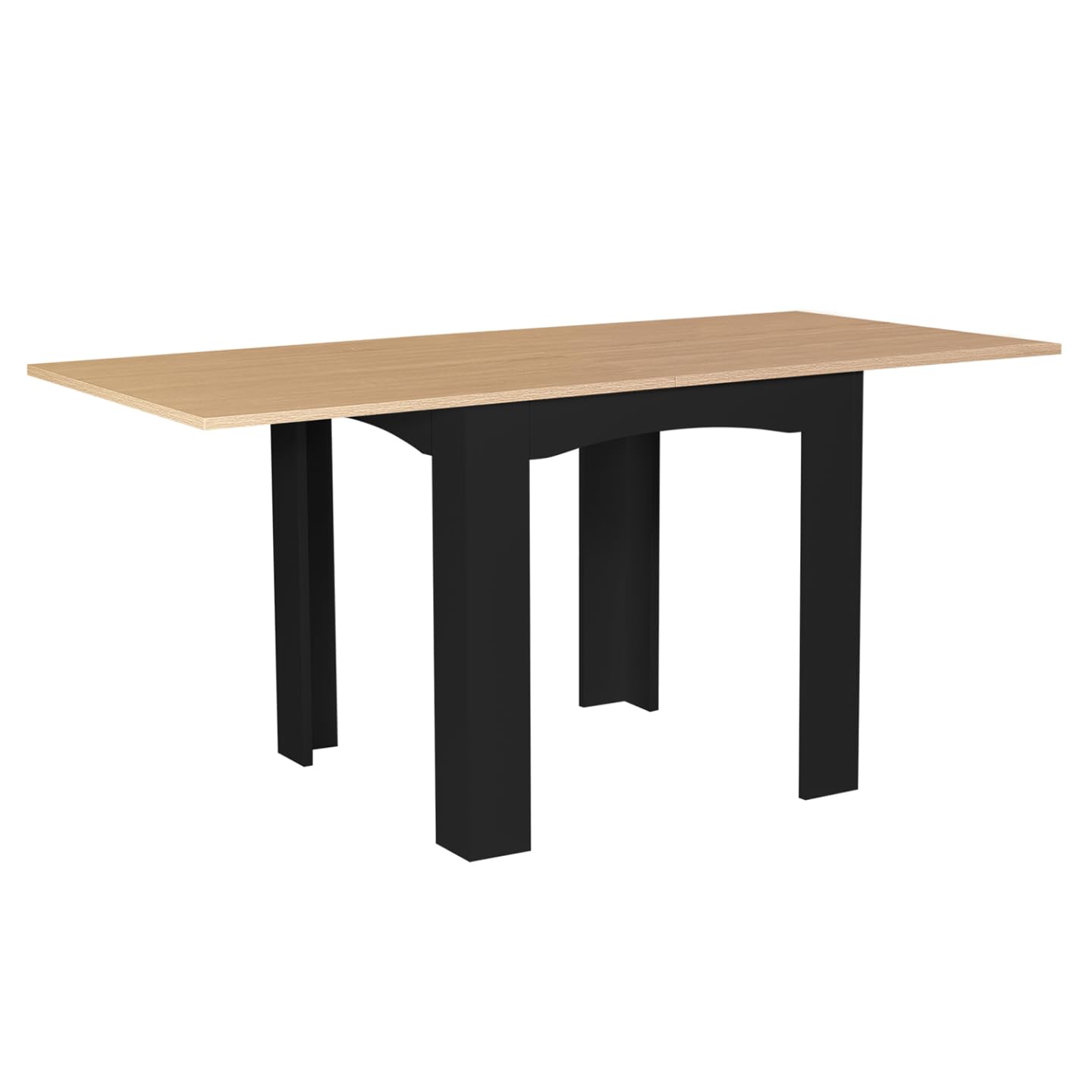 Table Dona rectangle 4-8 personnes noire pour repas de famille et petits espaces