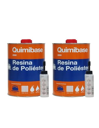 QUIMIBASE Kit 2 Uds. Resina Poliéster + Catalizador 1Kg