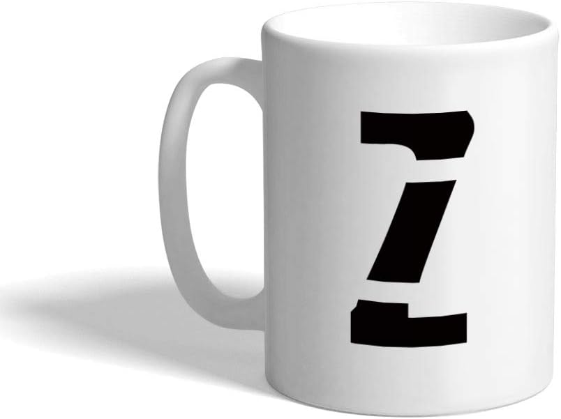 Custom Funny Coffee Mug Coffee Cup"Z" Jailbird Initial Monogram Letter Z White Ceramic Tea Cup 11 OZ Design Only