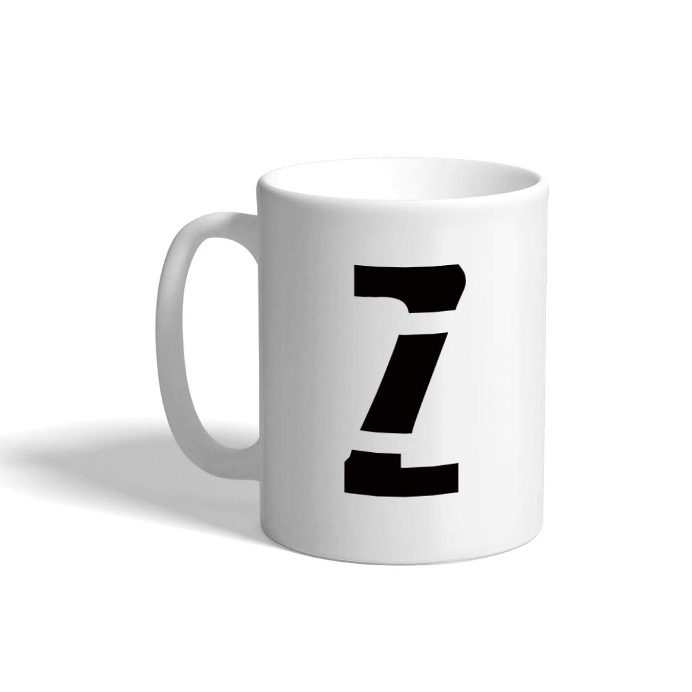 Custom Funny Coffee Mug Coffee Cup"Z" Jailbird Initial Monogram Letter Z White Ceramic Tea Cup 11 OZ Design Only