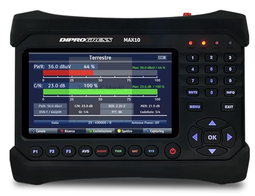 DIPROGRESS Misuratore di Campo DVB-T2 DVB-S2 HEVC 10bit DCSS - DPMAX10