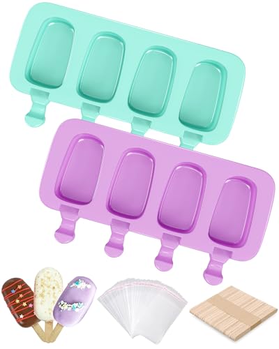 Ouddy Life Popsicle Molds Set of 2, Ice Pop Molds Silicone Cake Pop Mold