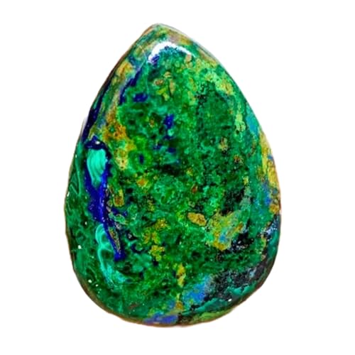 Cabochon azurite malachite naturelle poire 29x20mm bricolage bague collier