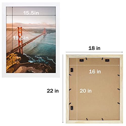 Image of Golden State Art 16x20 Wood Picture Frame with Real Glass and 1.25'' Wide (White)