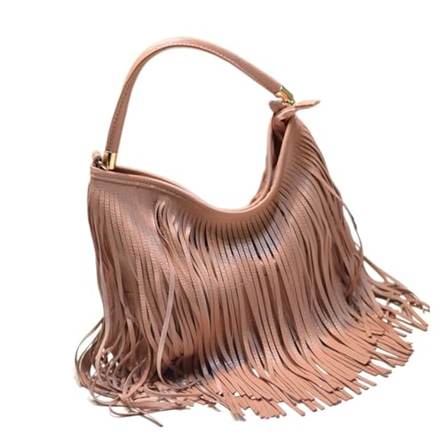 Sac à bandoulière vintage pour femme, sac à main tendance avec pompons - 5