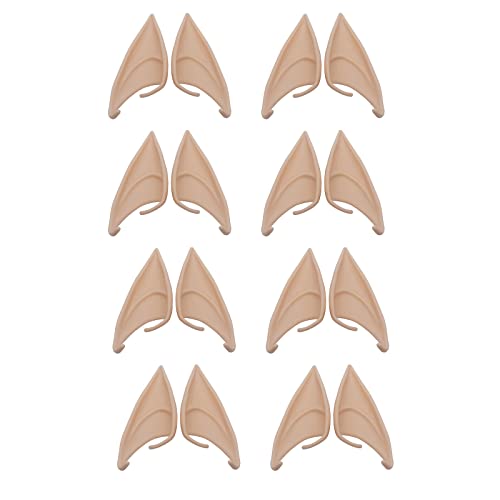 Betos Lot de 8 paires d'oreilles d'elfe de 12 cm pour cosplay, oreilles prothétiques de Goblin, oreilles d'elfique pour fête d'Halloween, fête costumée, bal masqué Cover