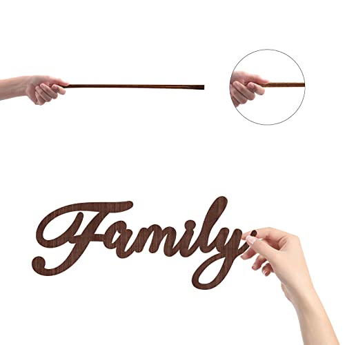 CREATCABIN Cutout Sign Family Letter Wooden Wall Art Decor Wood Word Sculpture Signs Rustic Unfinished For Housewarming Home Farmhouse Front Door Entryway Wall Decoration Brown 11.3 x 4.7inch - Image 3