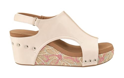 Image of Corkys Footwear Womens Carley Wedges, Featuring Corkys EVA Foam Cushioned Insoles, A 2.5 Inch Heel, Lightweight For All Day Wear, And Hook And Loop Closure