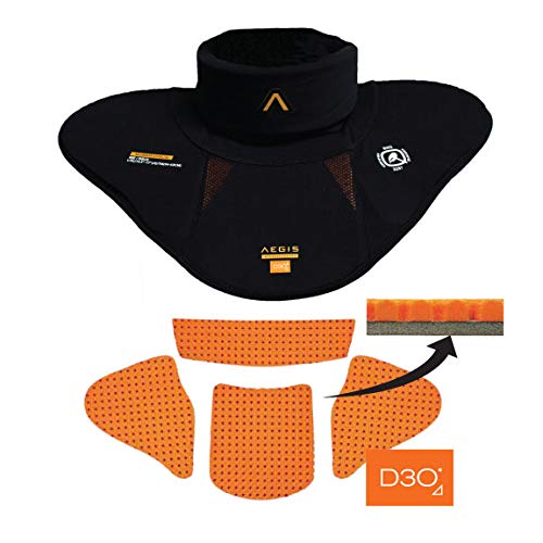 Aegis Interceptor Pro-G Hockey Goalie Neck Guard and Chest Protector, D30 Technology Impact Protection, High-Performace, Lightweight and Comfortable Neck Protection for Goalies, Adjustable S/M