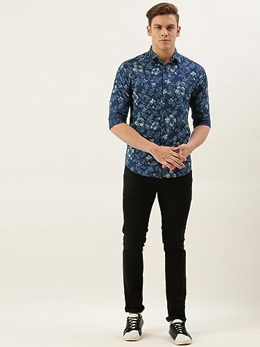 Image of The Indian Garage Co Brown Slim Fit Striped Shirts