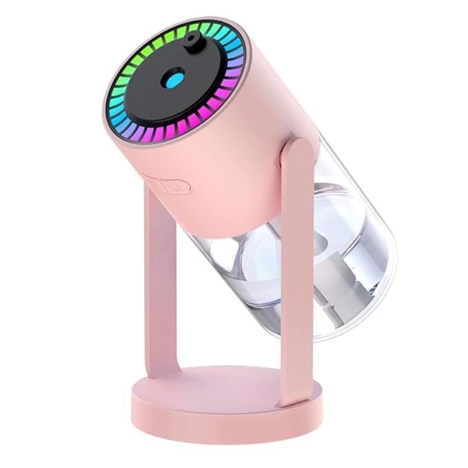 Cool Mist Humidifier for Bedroom, Office and Travel, 200ml, 360 Rotating Nozzle with RGB Starry LED Light, 2 Spray Modes, Ultra Quiet, USB Powered, Pink-image-34