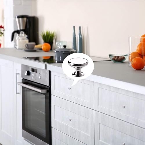 ShipeeKin 4X Silver Polished Chrome Cabinet Knobs Round Mushroom Drawer Door Knob Pull Handles 30mm for Cupboard Wardrobe Dresser Bedroom Bathroom Racks Furniture ect. - Image 6