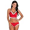 Erotische Dameskleding Sexy Lingerie Kerst Exotische Set Lingerie Voor Vrouwen Bandage Halter Beha Boog Rood Ondergoed: