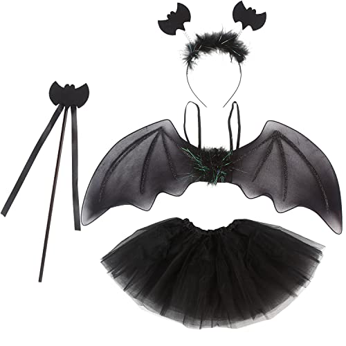 DERAYEE Fledermaus Kostüm Kinder, Fledermaus Kostüm Set, Halloween, Karneval, Mottoparty